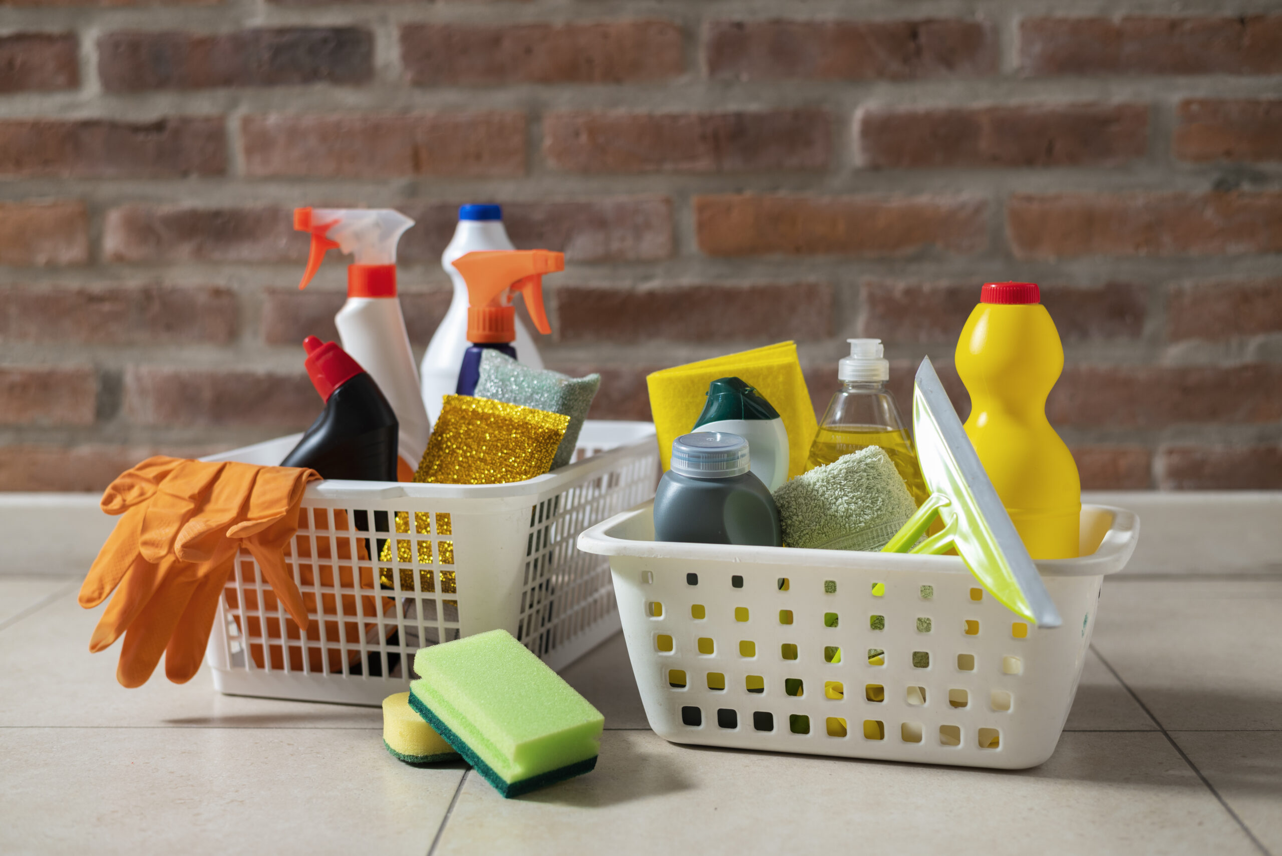 Professional cleaning service team cleaning a bright modern home in Orlando Florida